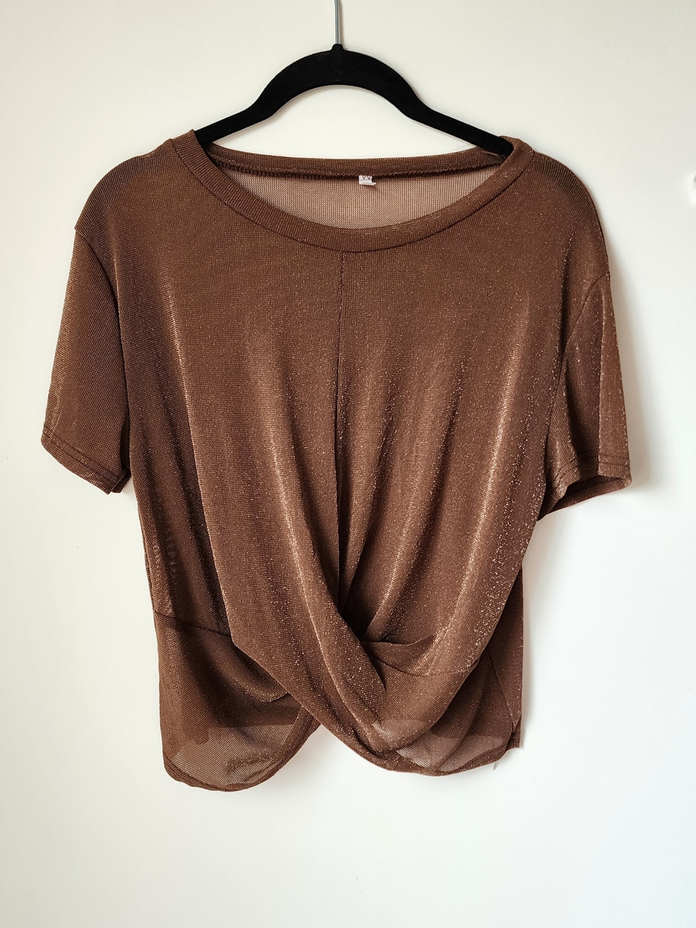 Metallic Shimmer Twist-Front Top